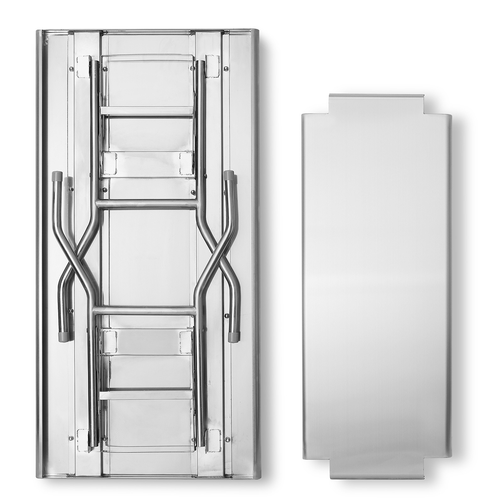 GRIDMANN Stainless Steel Folding Table 48 x 24 Inch Kitchen Prep & Work Table with Undershelf