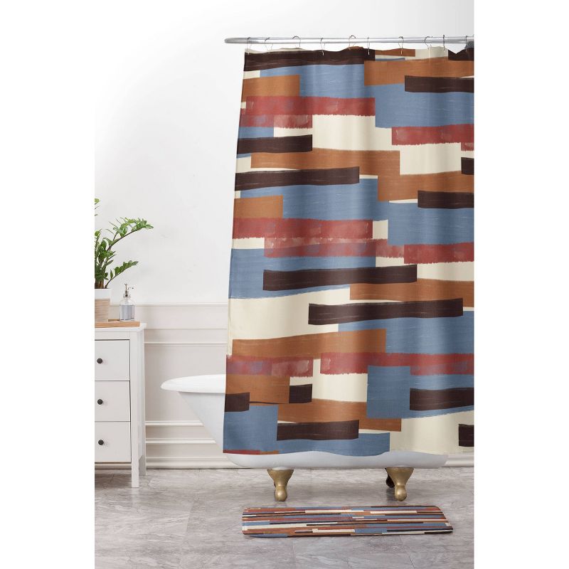 2pc Solid Memory Foam Shag Bath Mat Set Blue - Yorkshire Home