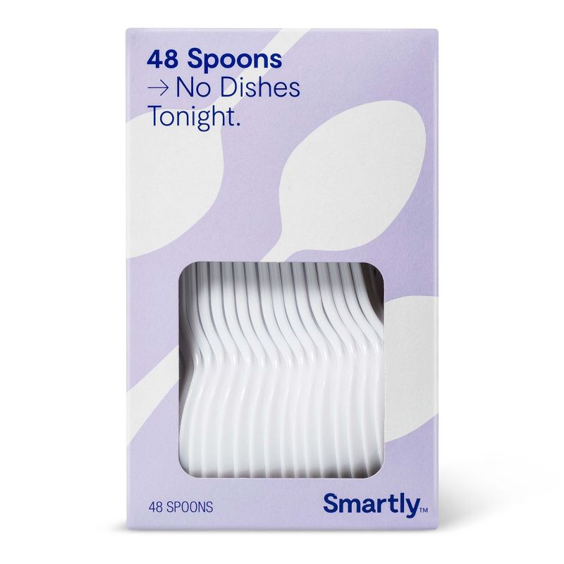 Plastic Spoons Disposable Tableware - 48ct - Smartly™