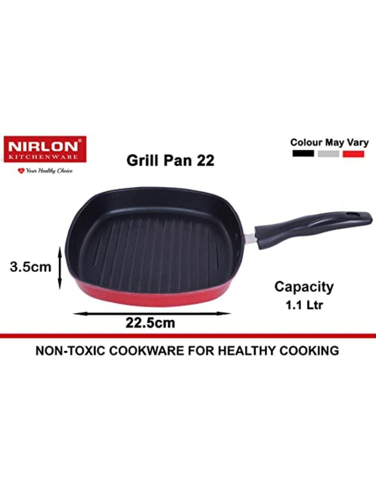 Nirlon Red Aluminium Non-Stick Cookware Combo Set of 3