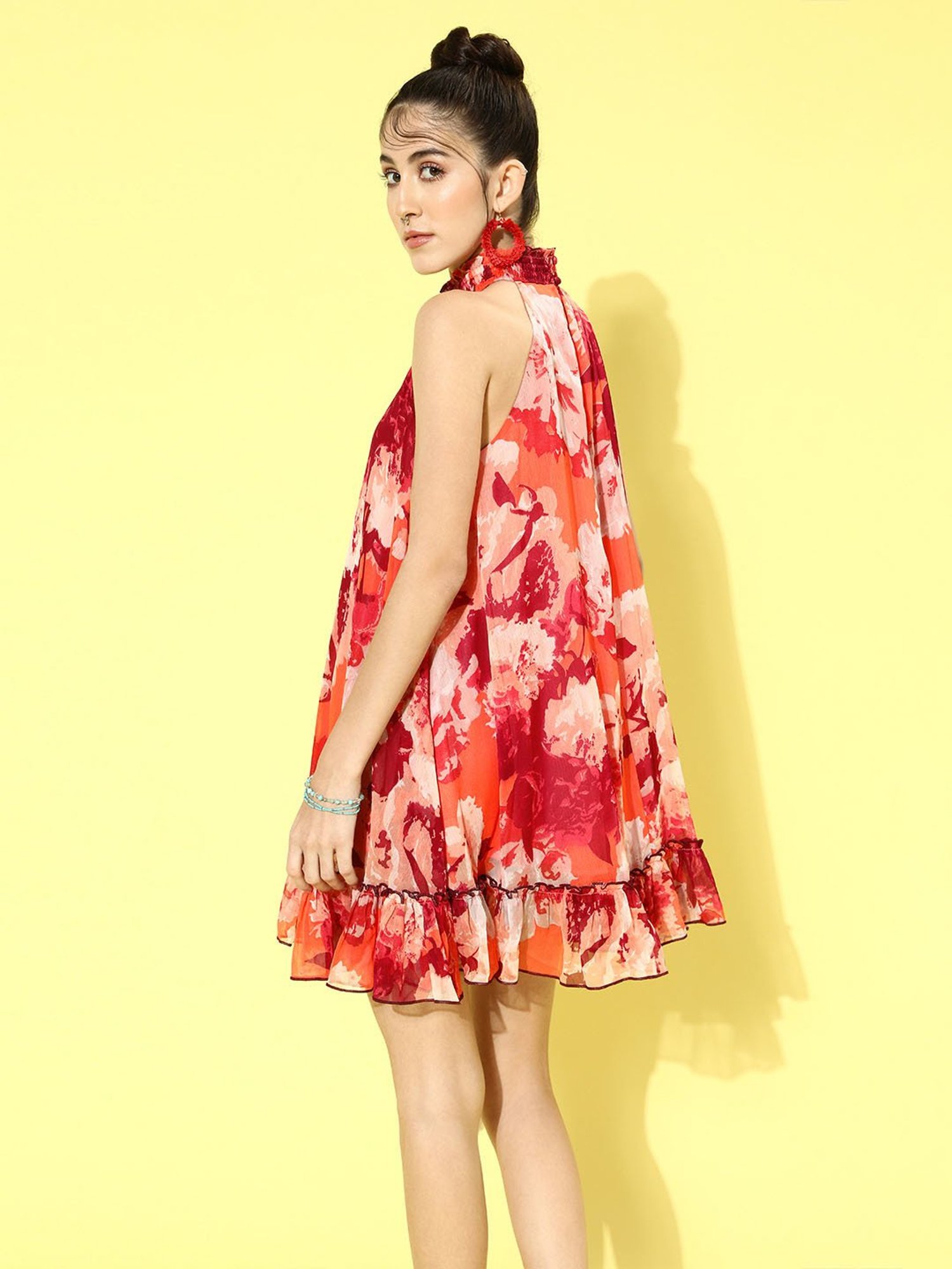 QUIERO Multicolor Printed A Line Dress