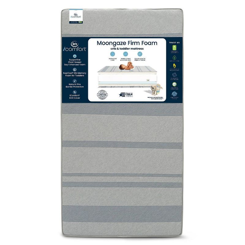 Serta iComfort Moongaze Foam Crib & Toddler Mattress - White