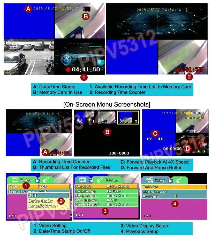 4-Channel Mini DVR with IR Remote + Multi-View Screen