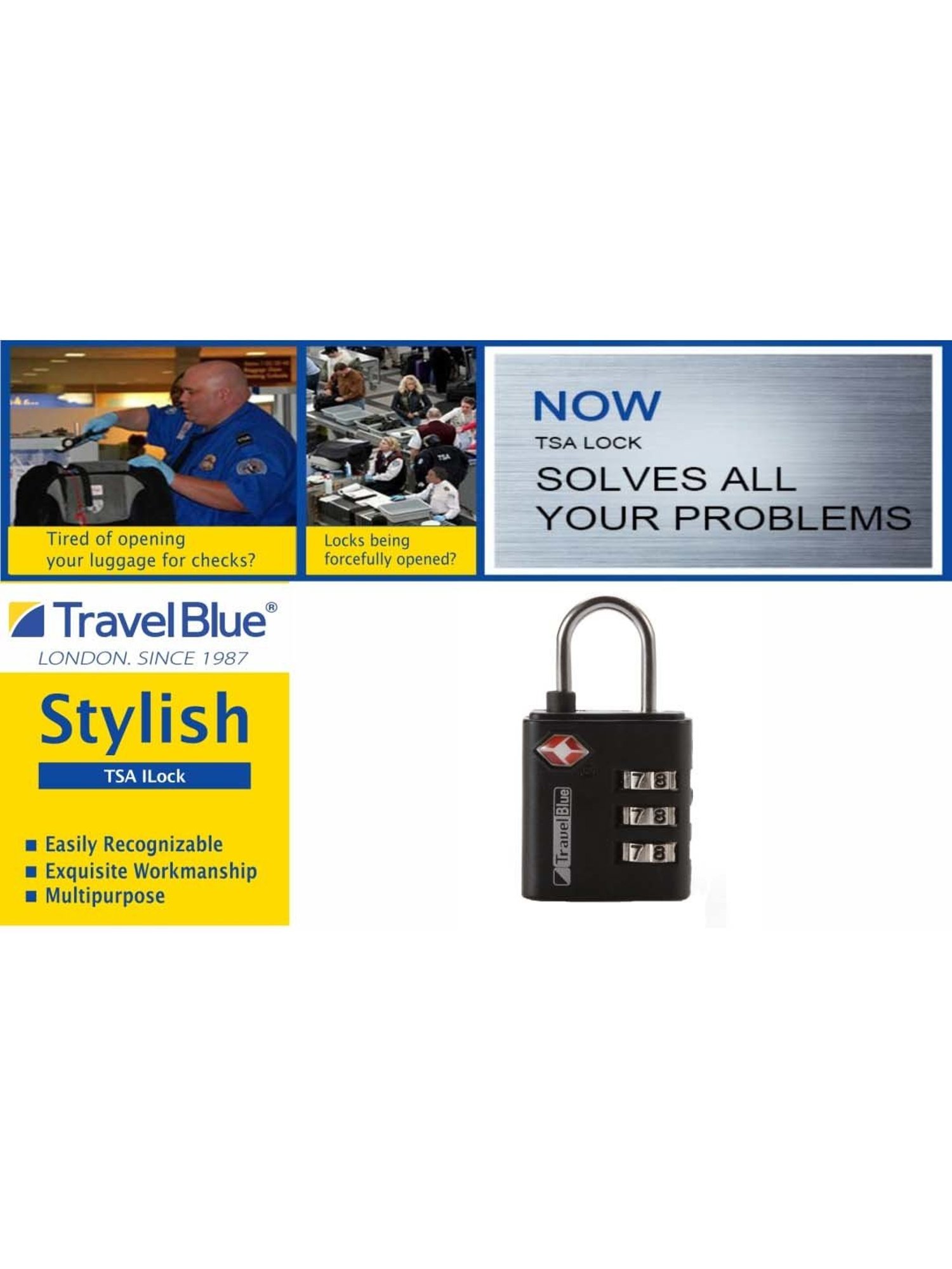 Travel Blue Black TSA Lock