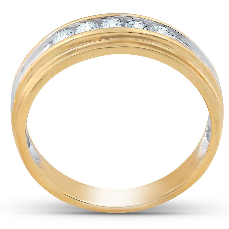 Pompeii3 1/4 Ct Diamond Mens Wedding Ring 10k Yellow Gold - Size 12