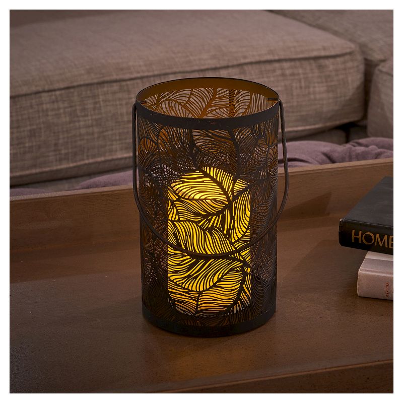 Smart Living Panama 8" H LED Candle Outdoor Lantern - Antique Black
