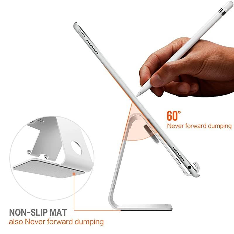 Apple Watch Stand,  Universal 2 in 1 iPhone and Apple Watch Charger Holder Charging Station for iWatch,iphone6/7/8 X Plus,Nintendo Switch,Tablets(Up to 12.9 inch), Silver