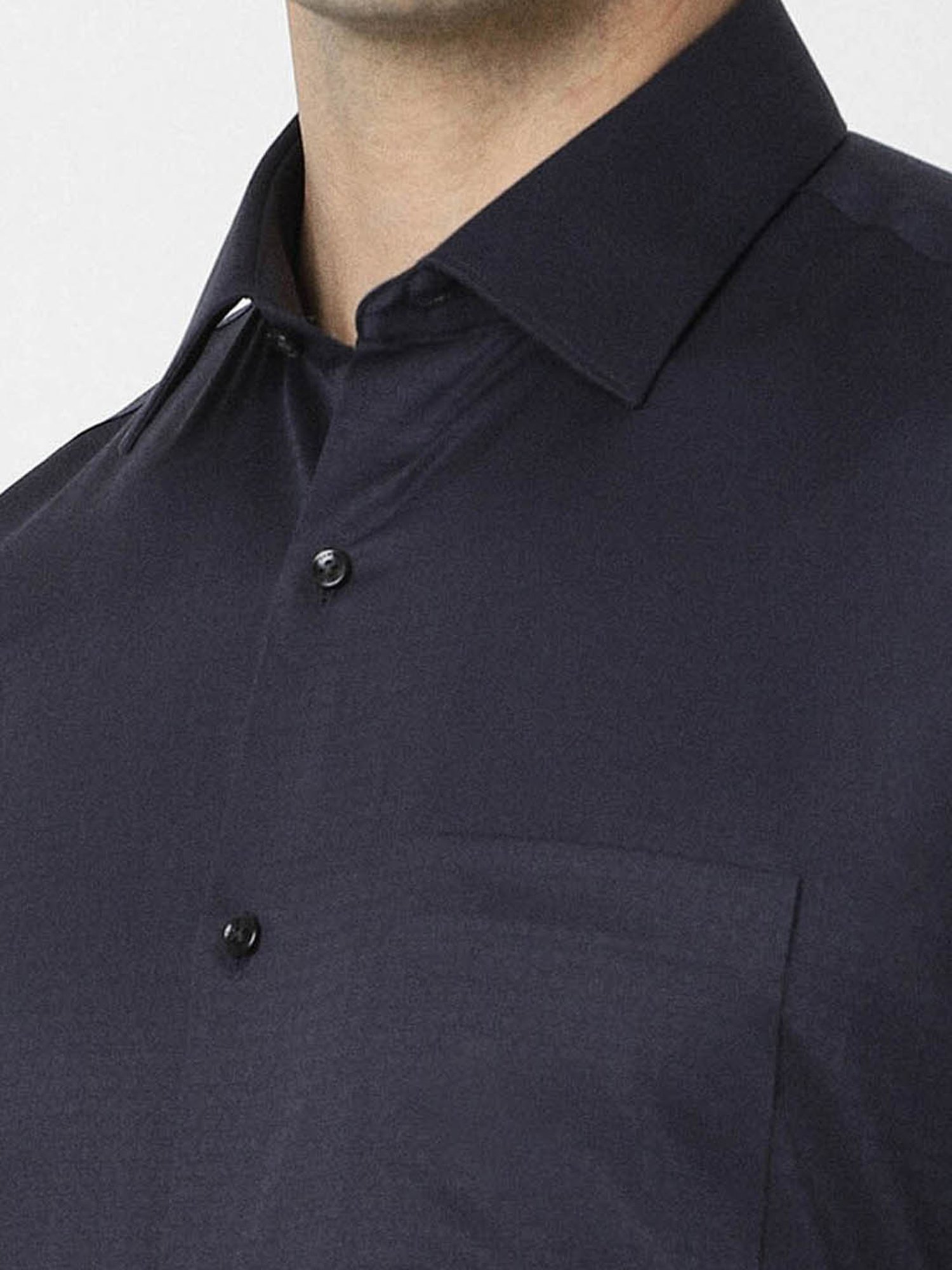 Sojanya Blue Cotton Regular Fit Self Pattern Shirt