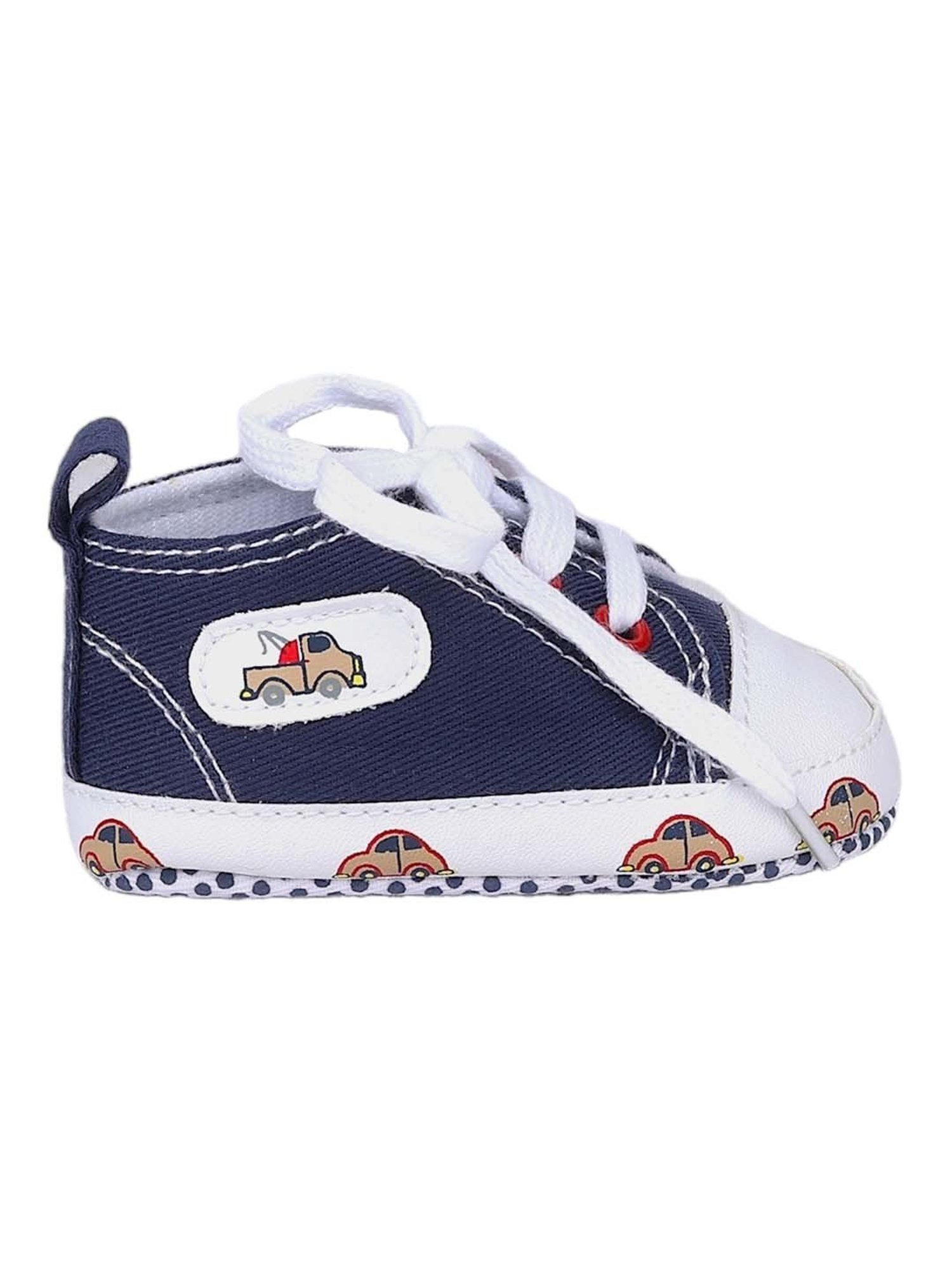 Baby Moo Kids White & Blue Casual Booties