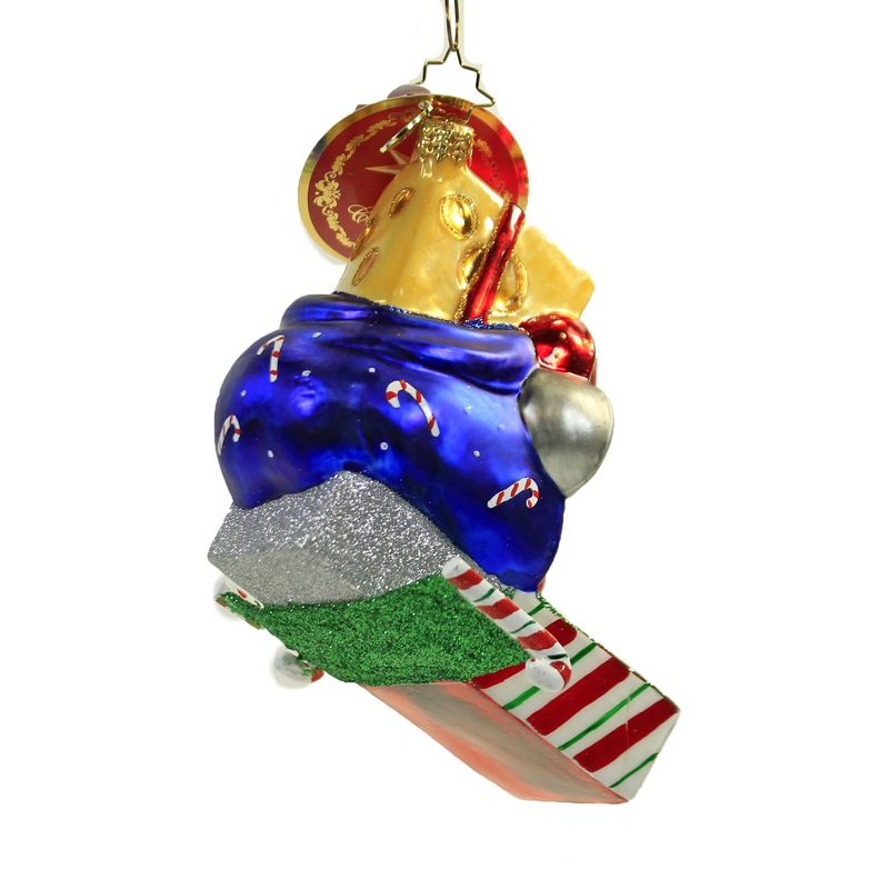 Christopher Radko 4.0" Up Up &  Away Ornament Santa Mouse Matches  -  Tree Ornaments