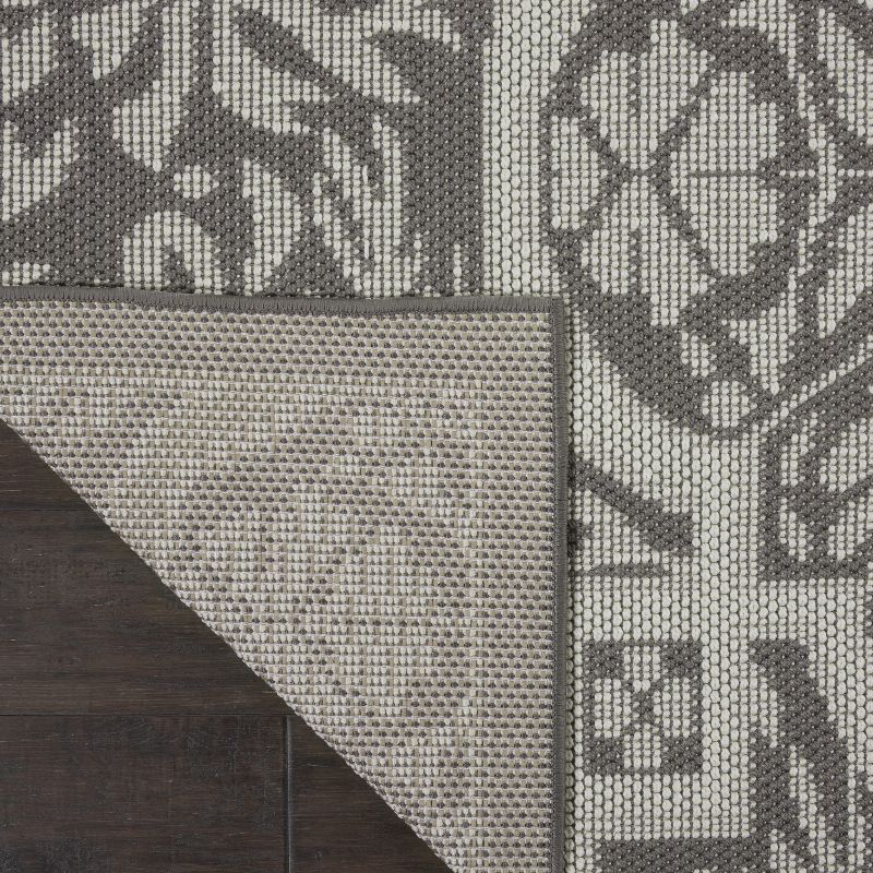 5'3"x7'3" Rectangle Indoor and Outdoor Geometric Area Rug Gray - Nourison