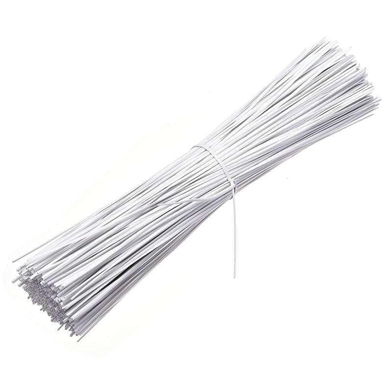 Metallic Twist Ties 200mmx18mm Plastic White Cable Cord Ties 500pcs