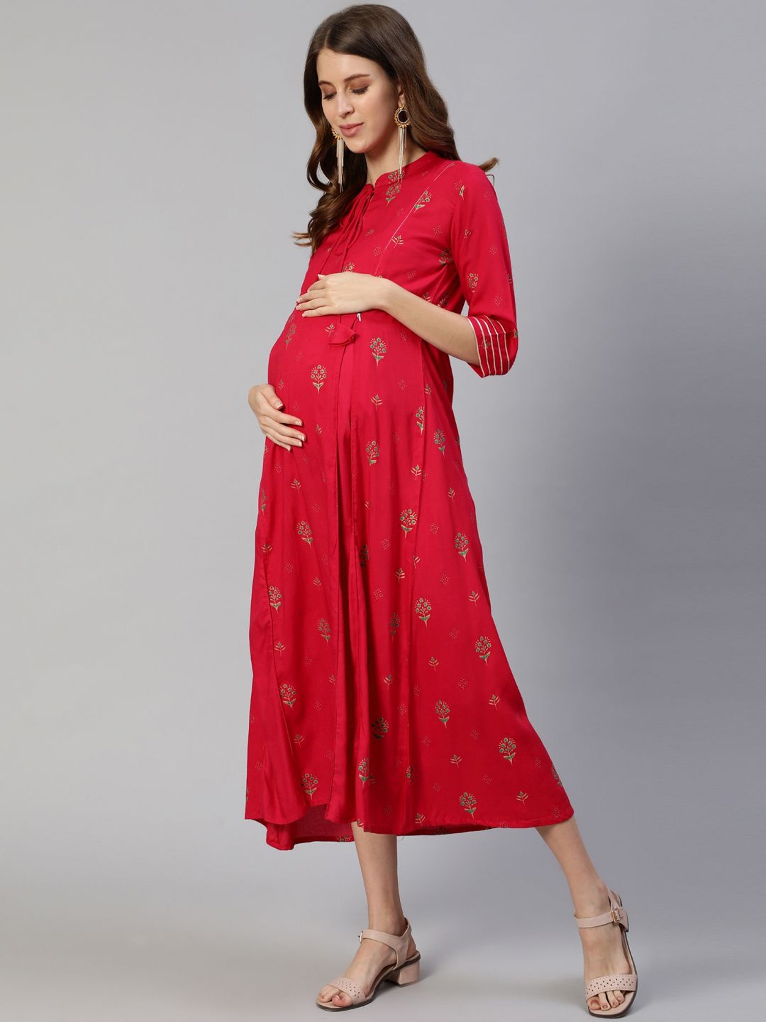 Mine4Nine Multicolor Printed Maternity Kurta