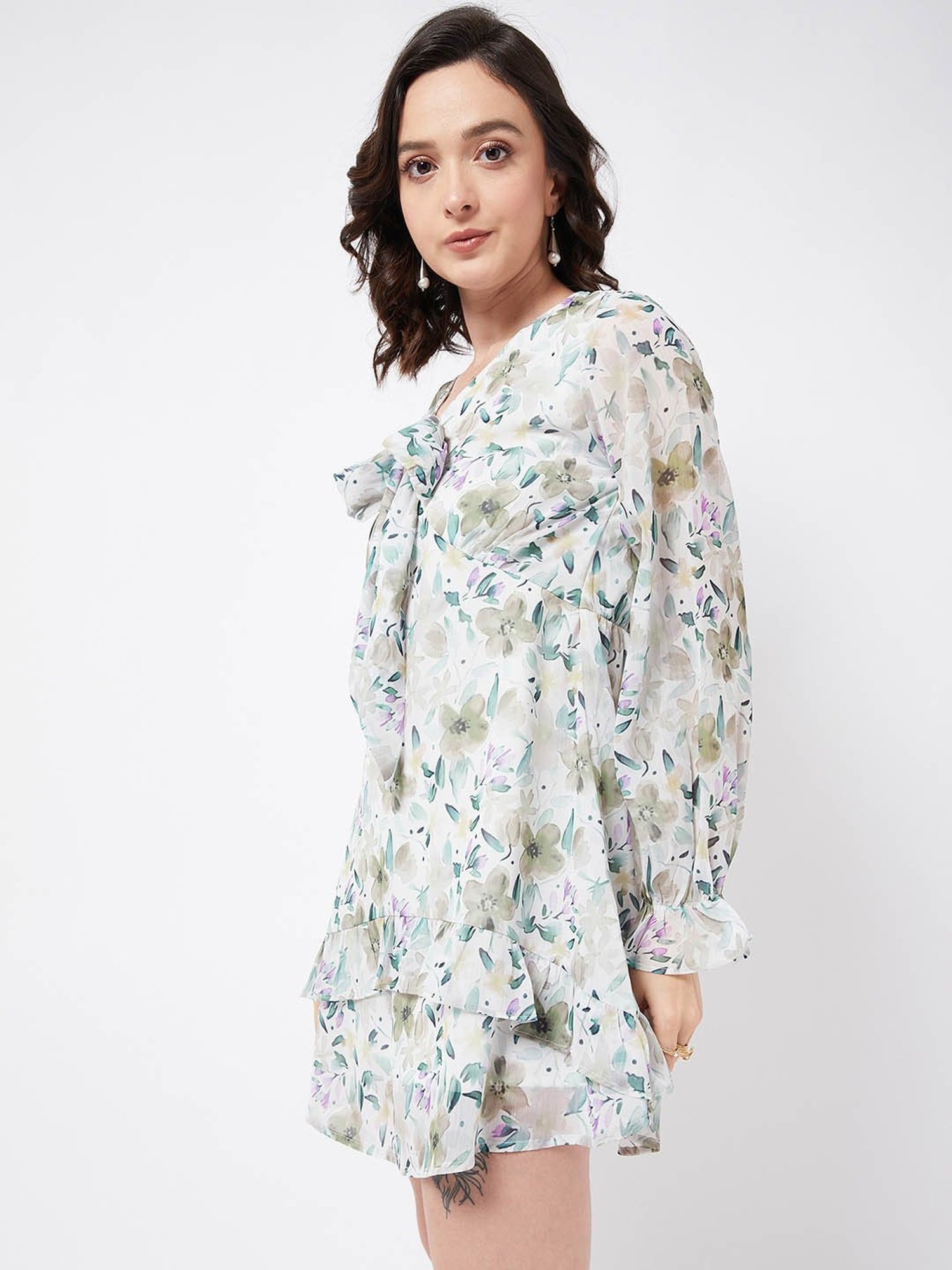 Magre Multicolor Floral A Line Dress