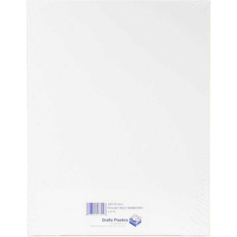Grafix Inkjet Shrink Film 8.5"X11" 50/Pkg-White