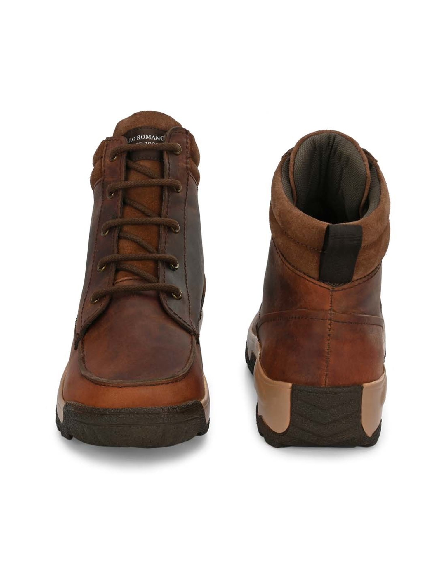 Carlo Romano Men's Brown Derby Boots