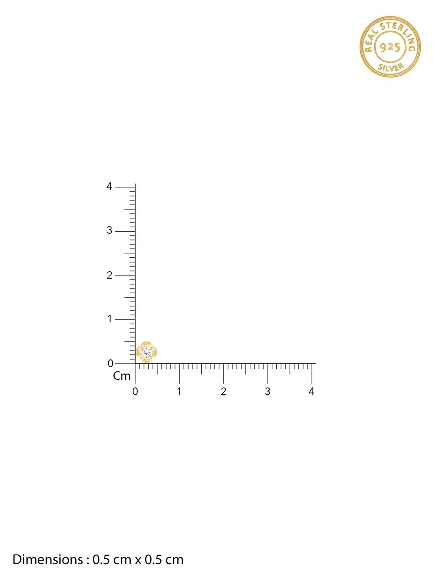 GIVA 92.5 Sterling Silver Golden Mini Floral Stud Earrings