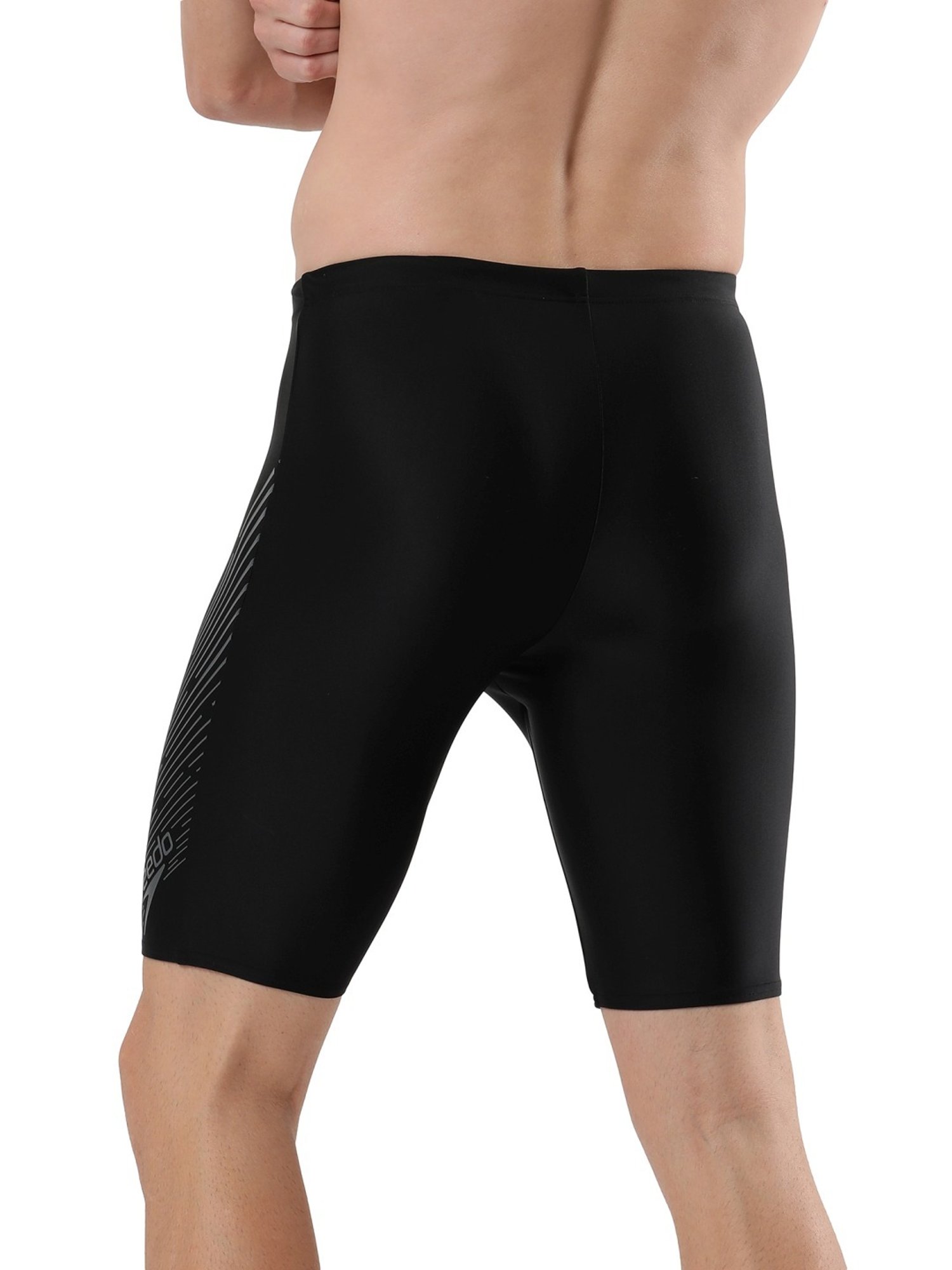Speedo Black Regular Fit Printed Sports Shorts