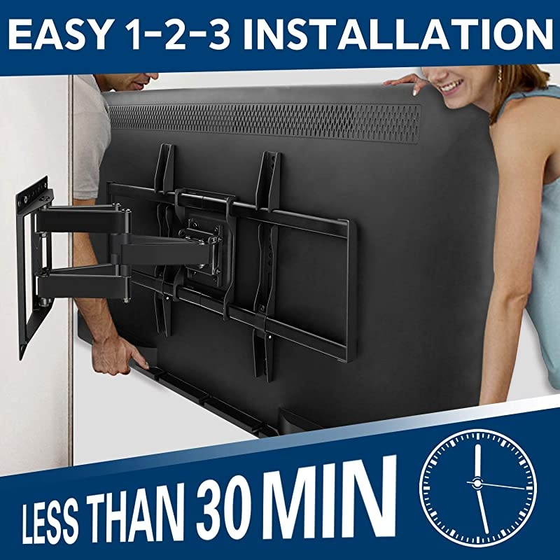 TV Mount Bracket for 4270 Inch Flat Screen TVs Full Motion TV Wall Mounts with Swivel Articulating Dual Arms Heavy Duty Design Max VESA 600x400mm 100 LBS Loading MD2296