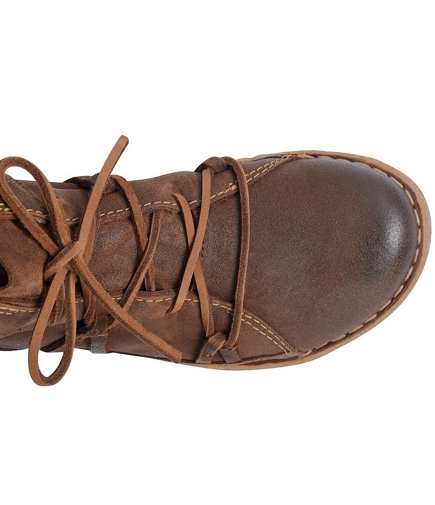 Born Temple II Distressed Leather Lace-Up Booties