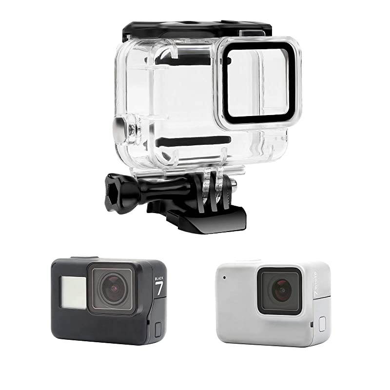 Waterproof Housing Case for GoPro Hero 7 White Silver Protective 45m Underwater Dive Case Shell with Bracket Accessories for Go Pro Hero7 Action Camera