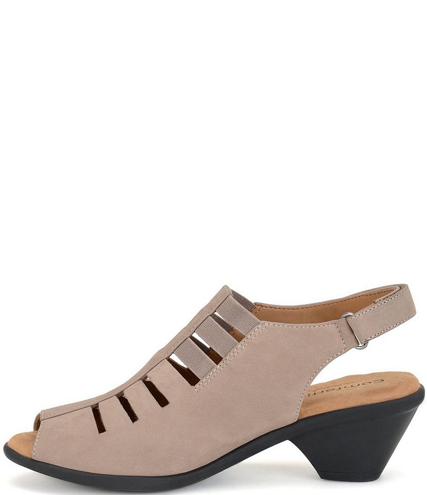 Comfortiva Faye Suede Slingback Peep Toe Mules