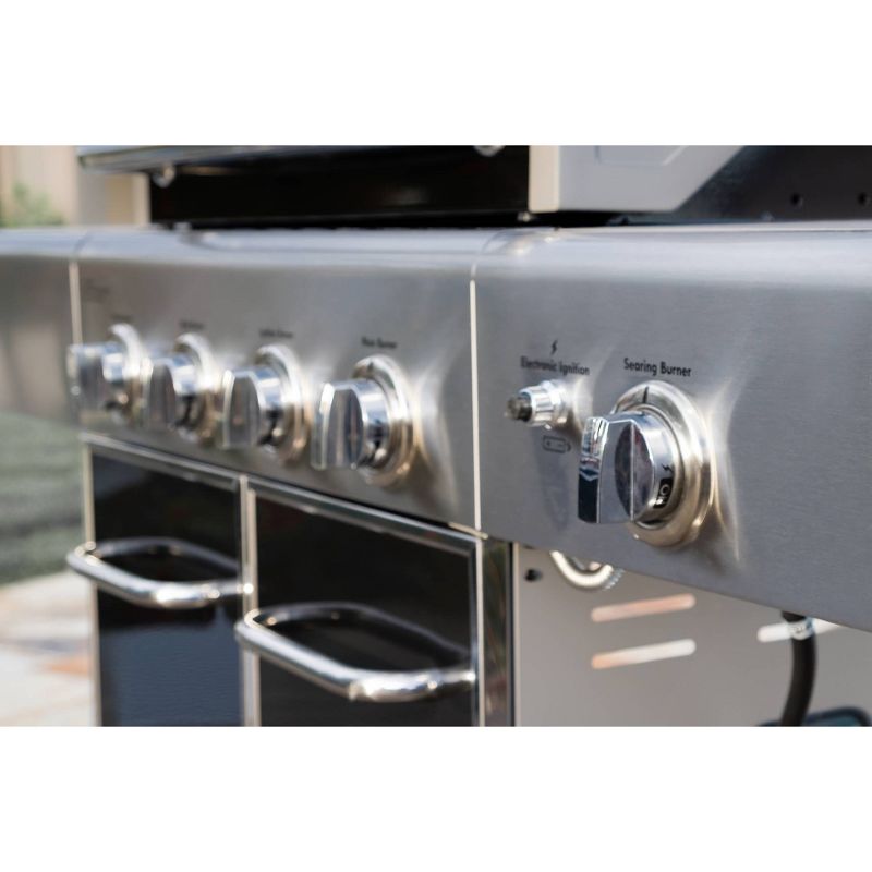 Kenmore 4-Burner Gas BBQ Propane Grill with Side Burner PG-40409S0LB Black