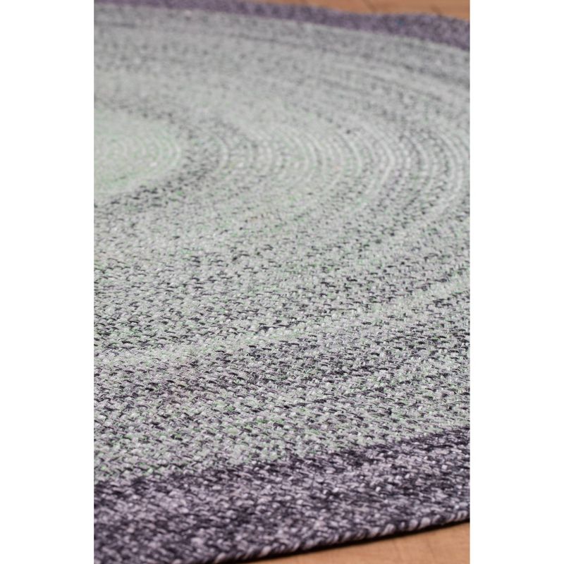 8'x8' Round Frango Jute Area Rug Green/Gray - Anji Mountain