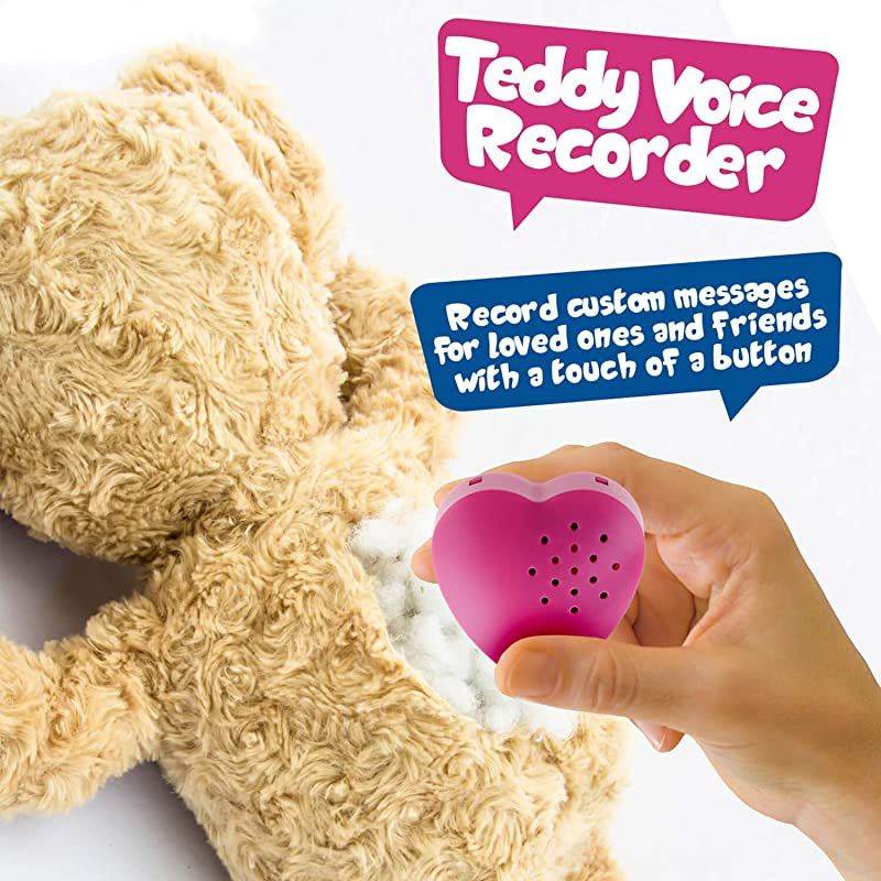 2 Pack,  30 Second Voice Sound Recorder Module for Plush Toy, Stuffed Teddy Bear Animal Recordable Heart, Record Custom Messages (Pink/Blue)