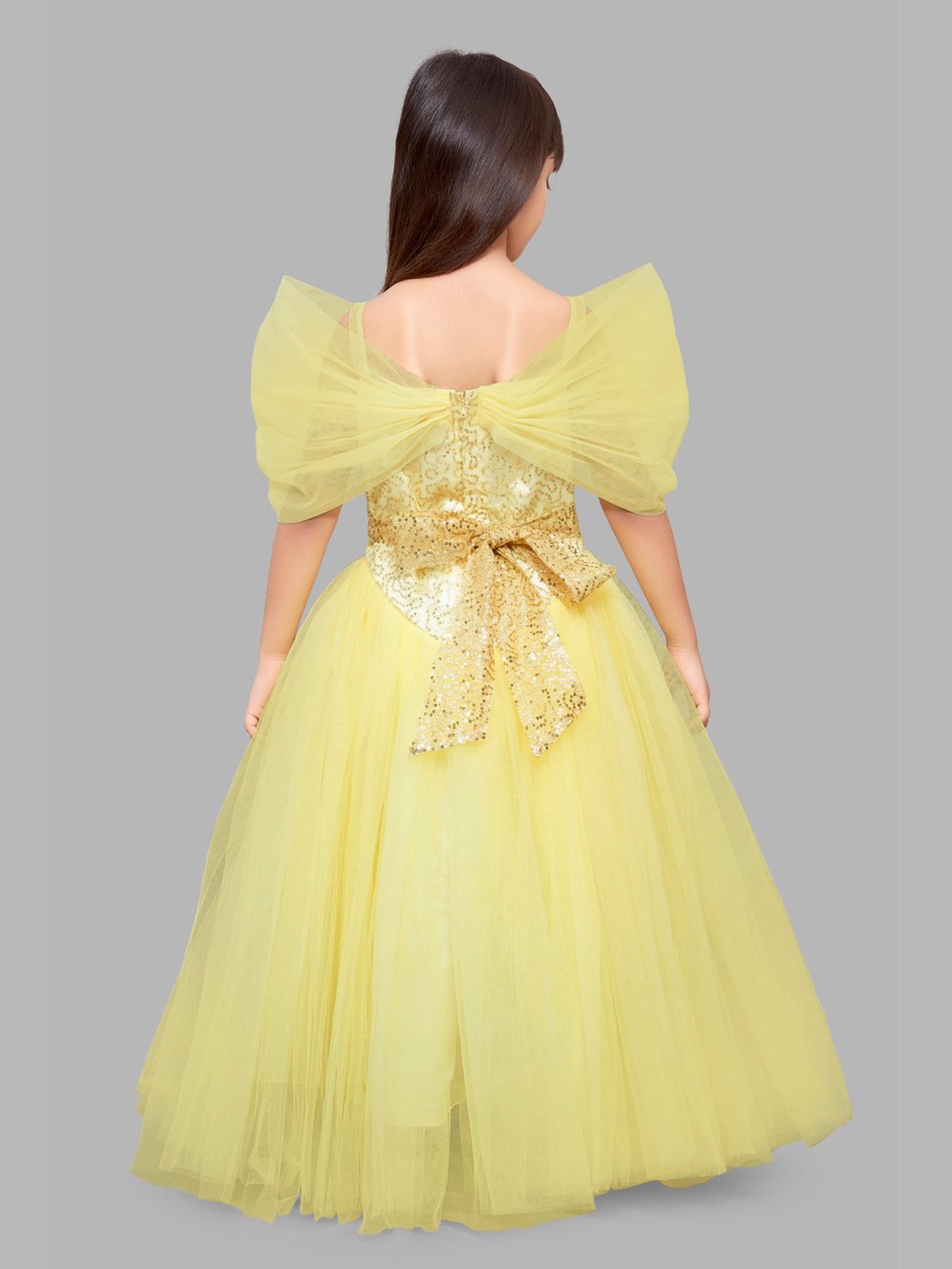 Pink Chick Kids Yellow Embellished Gown