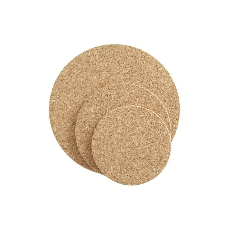 Jonas 3-Pack Trivet Set - Round Cork, Water Absorbent - Perfect for Plants, Hot Pots, Pans, Mugs, and Glasses - 5 1/2", 6 1/2", 9 1/2"