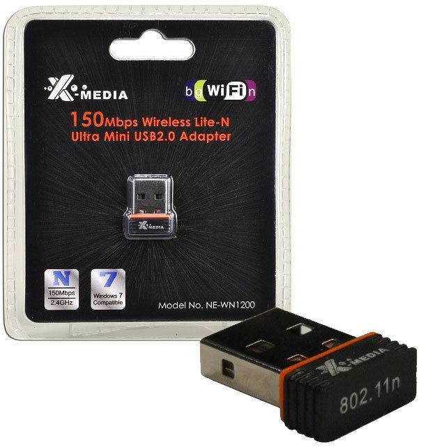 X-Media XM-WN1200 150Mbps Wireless-N USB 2.0 Ultra Mini Adapter - Retail Hanging