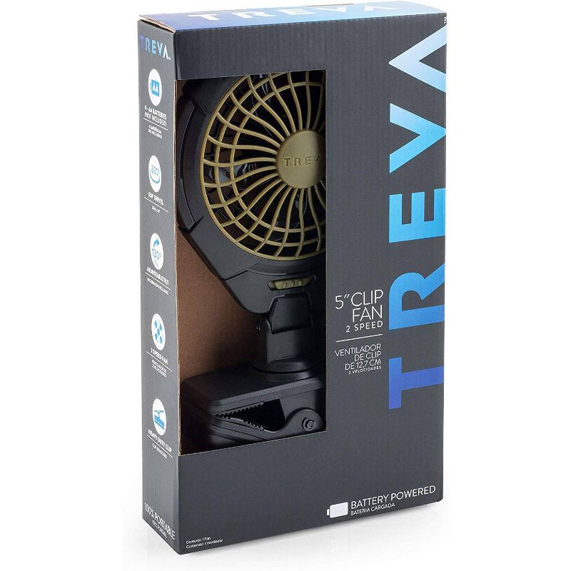 Treva 5 " Battery Powered Clip Portable Fan