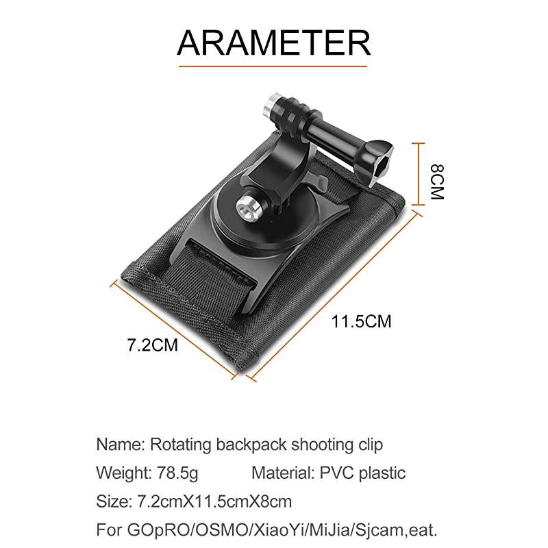 Update Sport Camera Backpack Clip Mount 360 Degree Rotary for Xiaomi Yi for Gopro Hero8 7 6 5 4 Action Camera Accessories