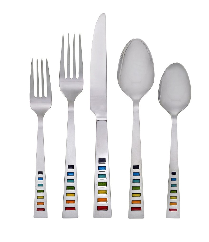 Fiesta Celebration Rainbow 20-Piece Stainless Steel Flatware Set