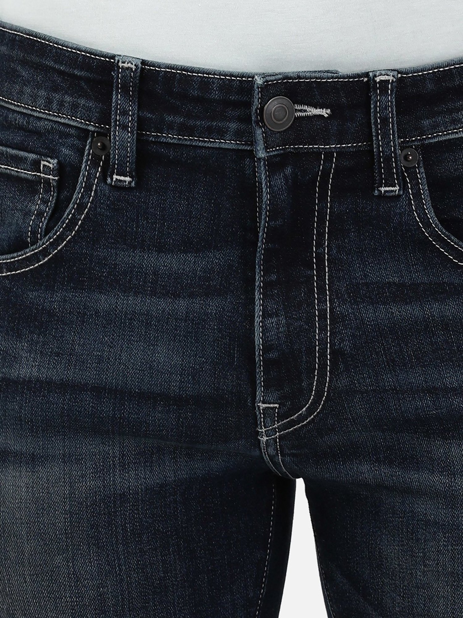 Passion Dark Blue Slim Fit Lightly Washed Jeans