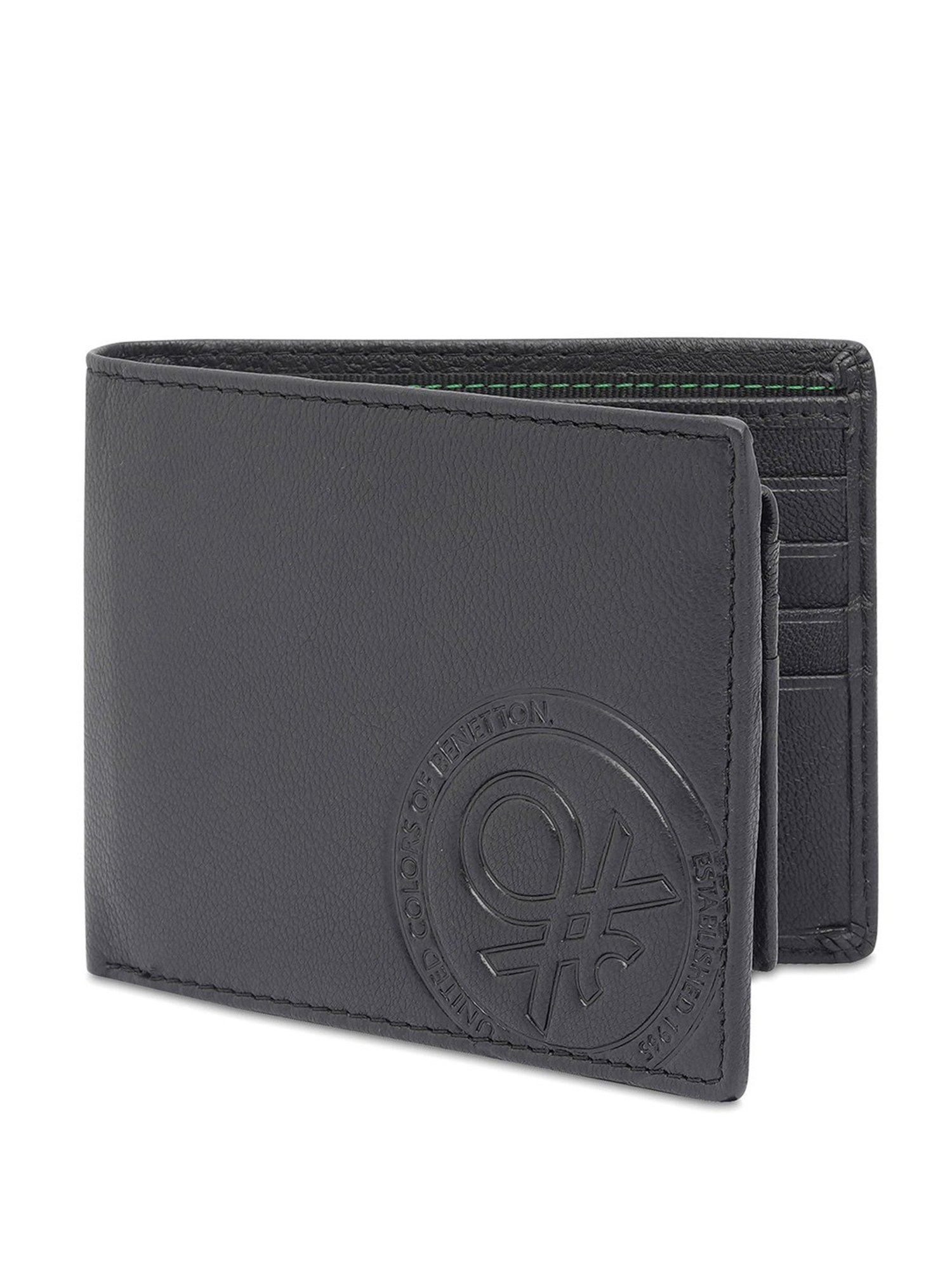 United Colors of Benetton Serrat Black Casual Leather Bi-Fold Wallet For Men
