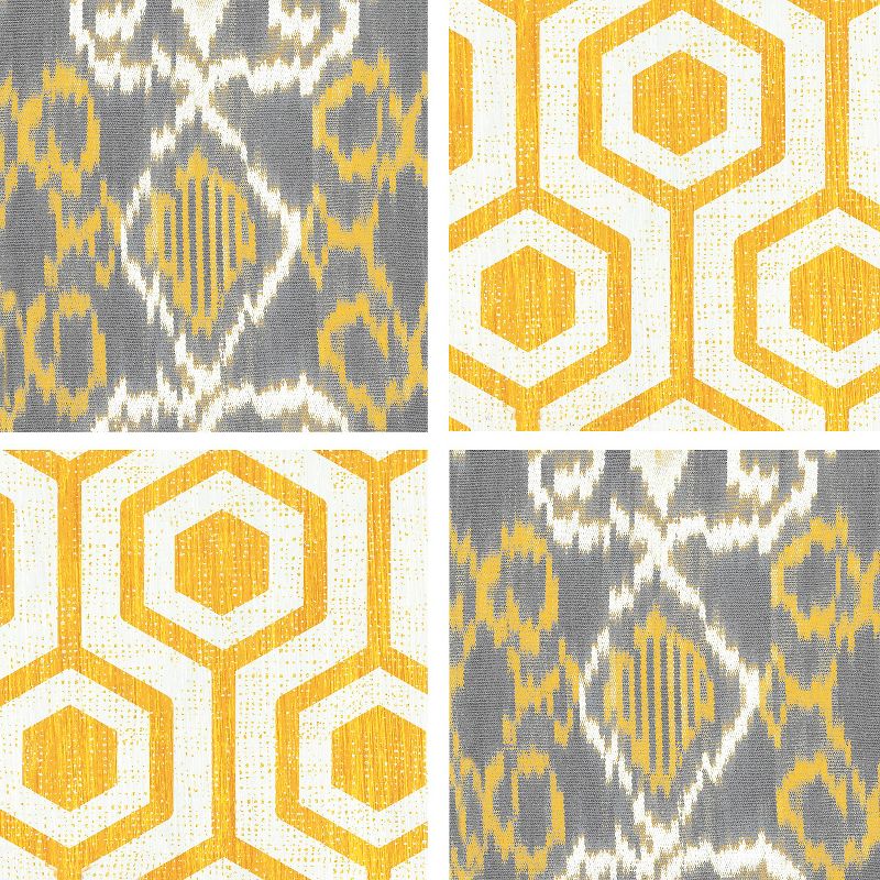 Thirstystone Yellow Lattice & Ikat 4 Piece Occasions Coaster Set