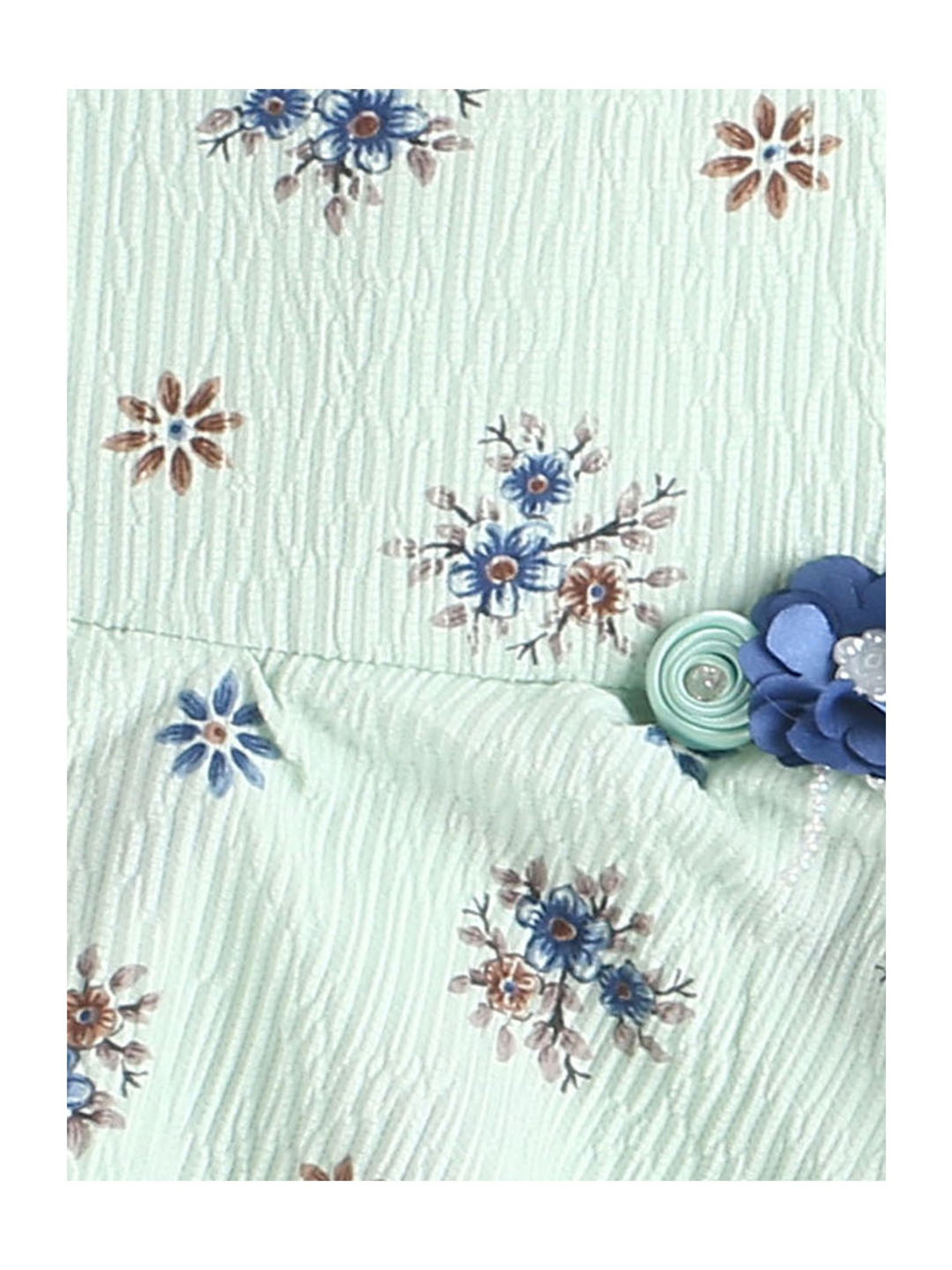 The Magic Wand Kids Green Floral Print Dress