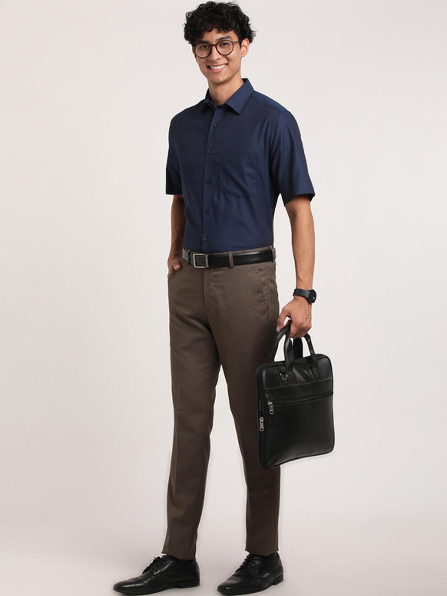 Turtle Brown Ultra Slim Fit Trousers