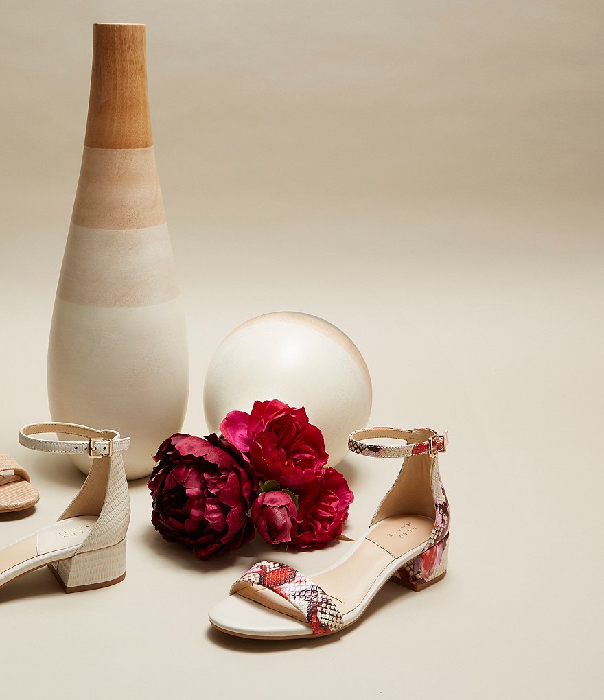 Alex Marie Malahn Floral Snake Print Floral Block Heel Dress Sandals