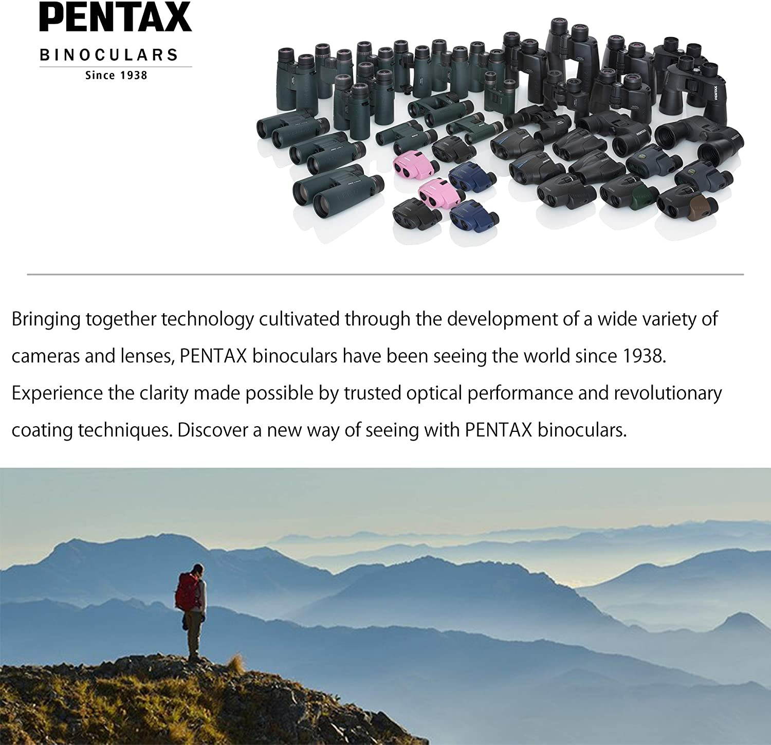 PENTAX Binoculars UD 9x21 Gray and Orange Lightweight Body