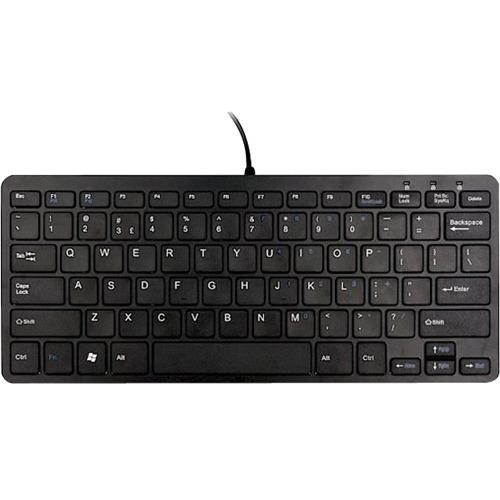 R-Go Tools Compact Ergonomic Wired Keyboard, QWERTY, Black