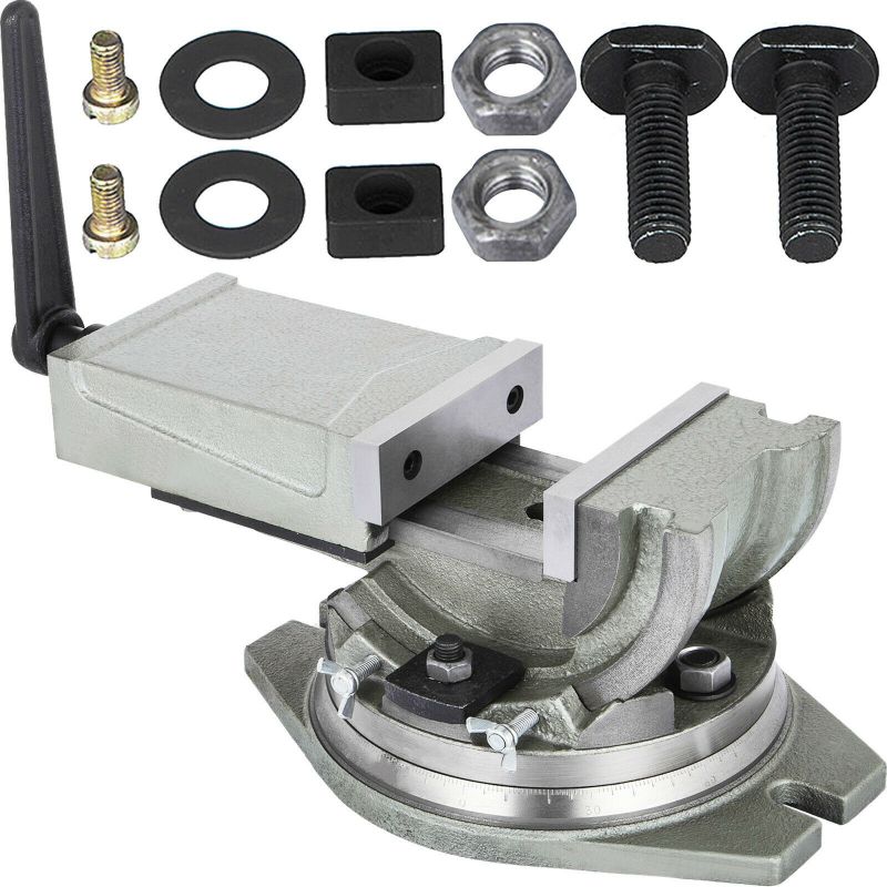 Precision Milling Vise 5" Tilting Vise Swivel Base Angle Tilting 2 Way