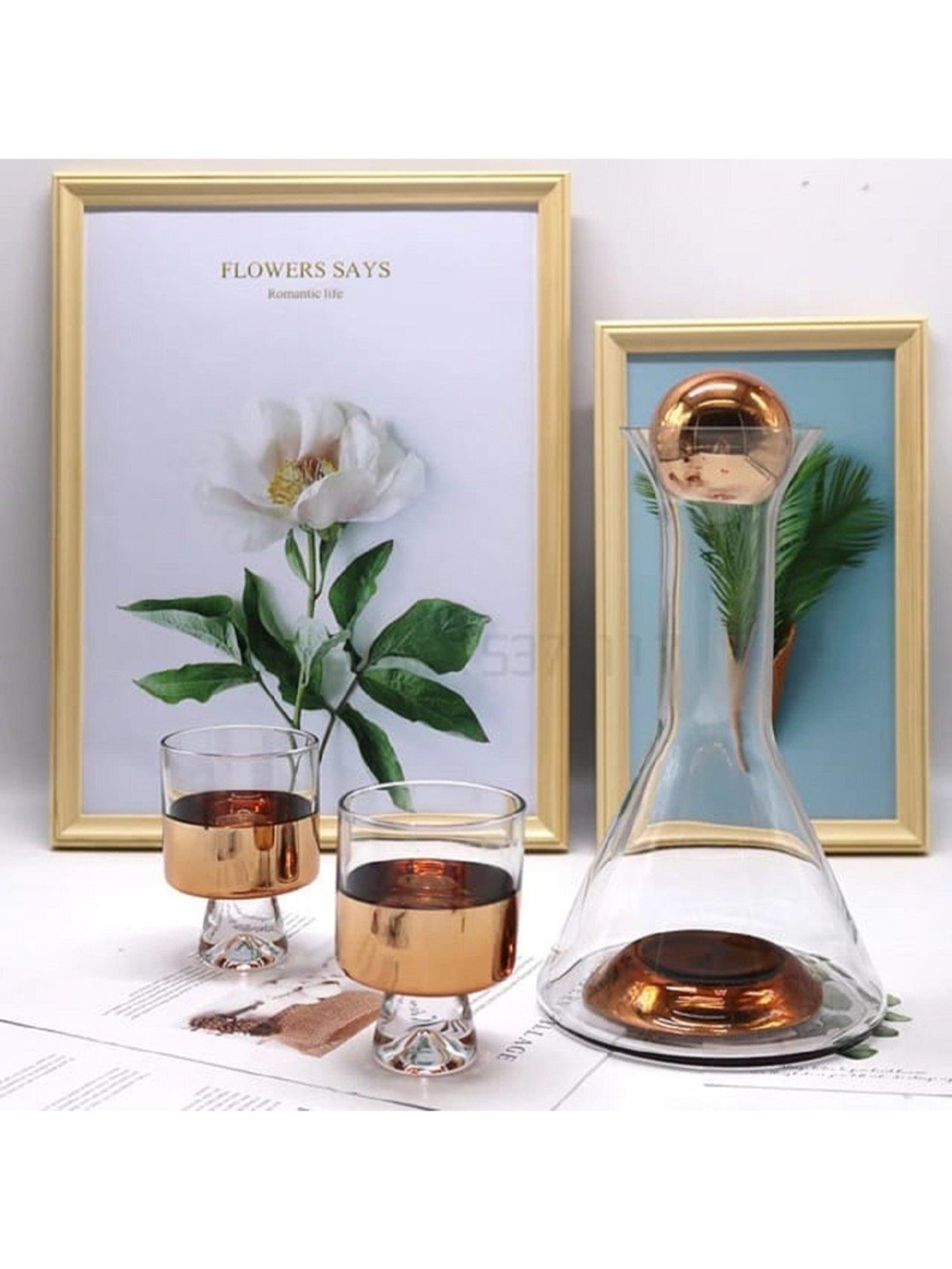 Pure Home and Living Blue Glass Decanter (0.7 L)