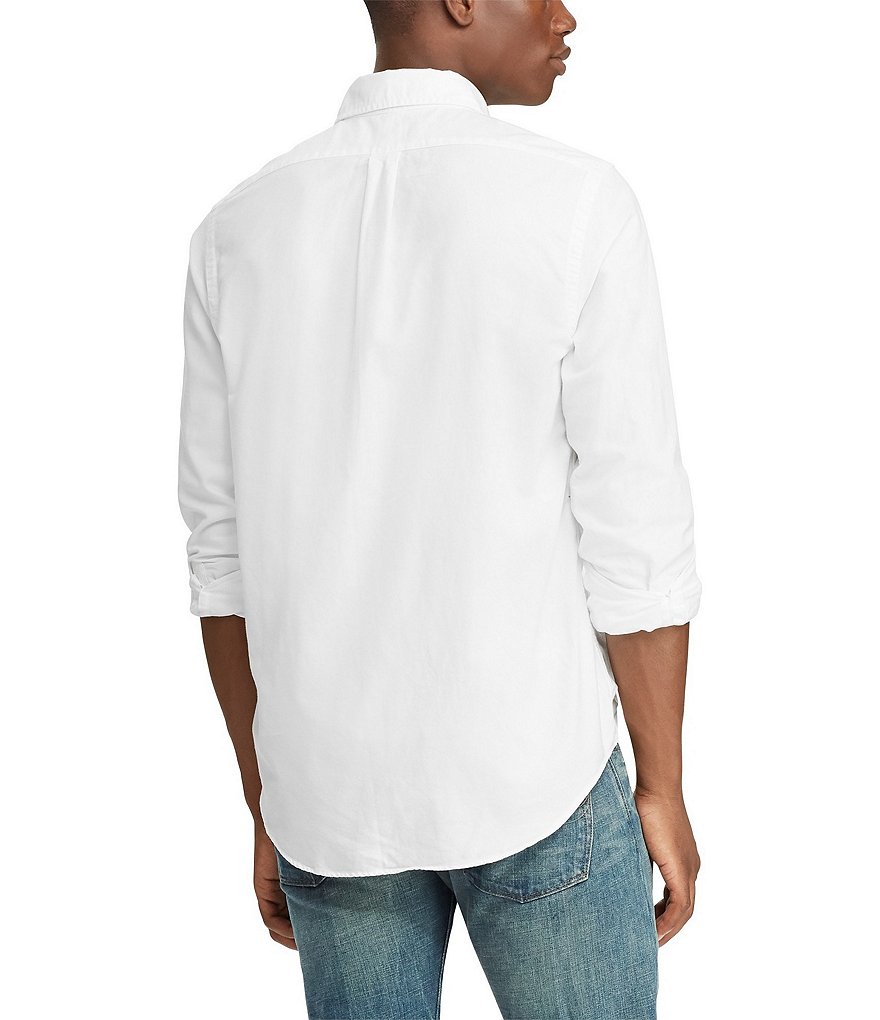Polo Ralph Lauren Big & Tall Solid Garment-Dye Oxford Long-Sleeve Woven Shirt