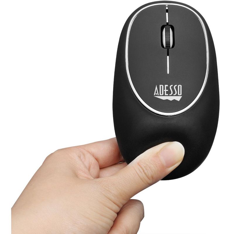 Adesso iMouse E60B - Wireless Anti-Stress Gel Mouse - Optical - Wireless - Radio Frequency - Black - USB - 1000 dpi - Scroll Wheel - 3 Button(s)
