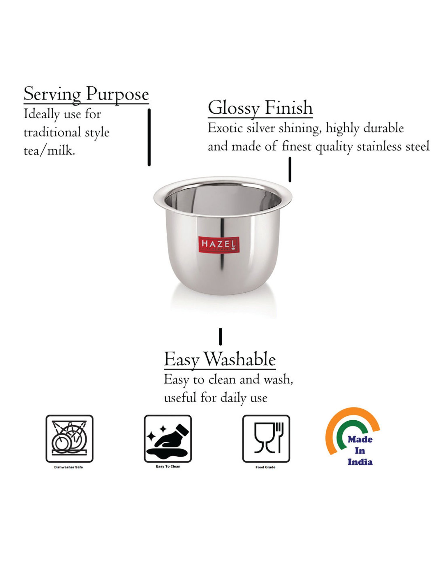 Cello White Opalware Cup (0.18 L) - Set of 6