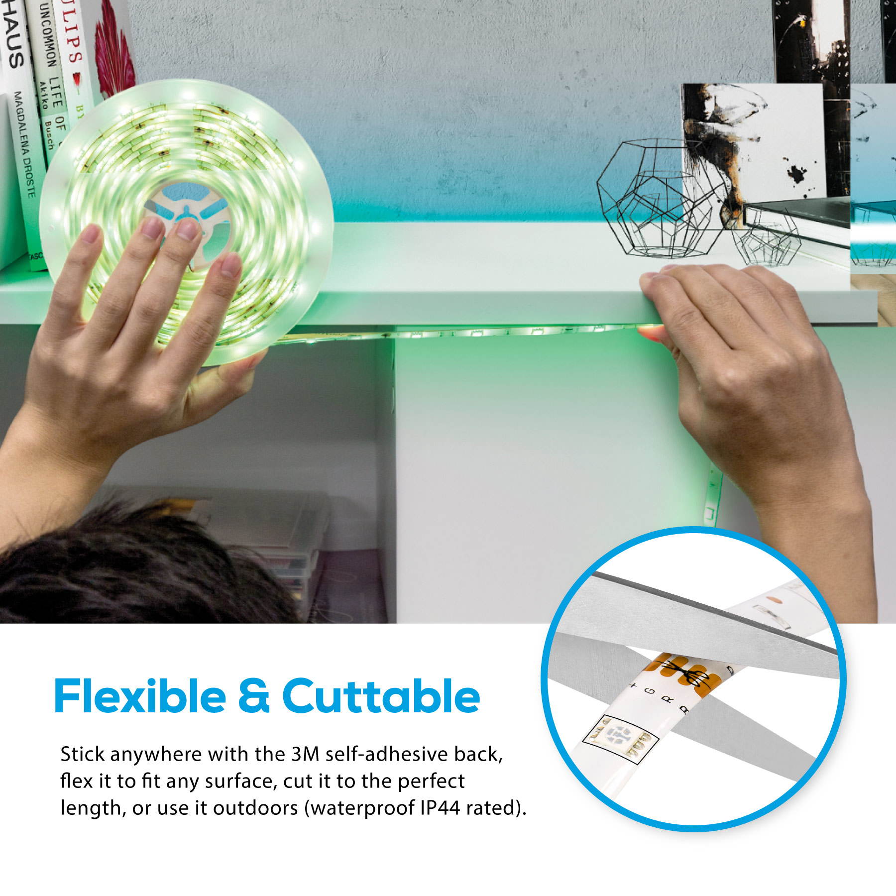 Geeni Prisma Plus Strip Smart Wi-Fi Led Light Strip Kit, New Updated Version with Brighter Colors and Tunable White Temperature, Compatible with Alexa, Multicolor