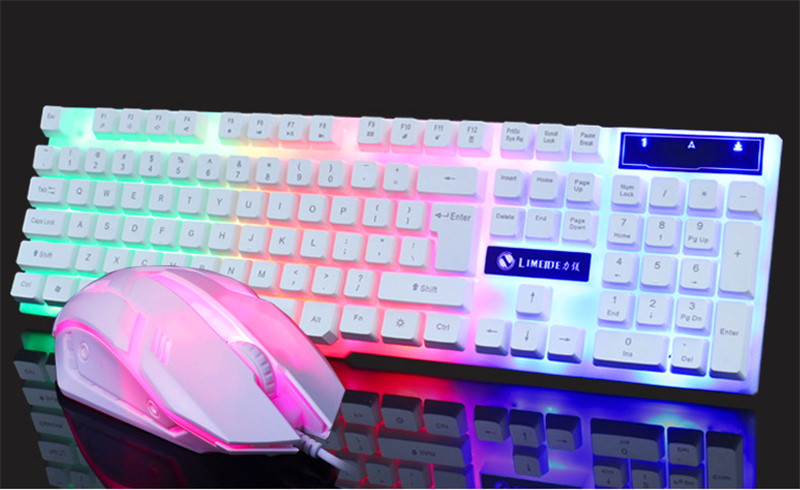 Game keyboard set new USB Keyboard USB mouse Internet bar luminous game set colorful backlight